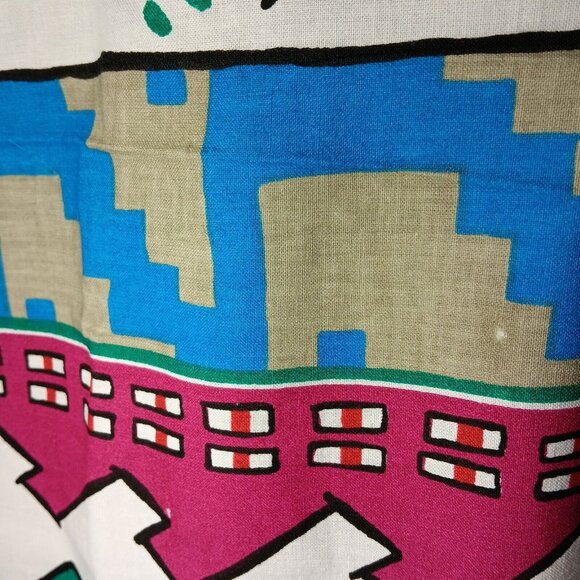 Joan Kessler For Concord Fabric Southwest Aztec Geometric Print Vintage 80s Pink - Picture 8 of 12